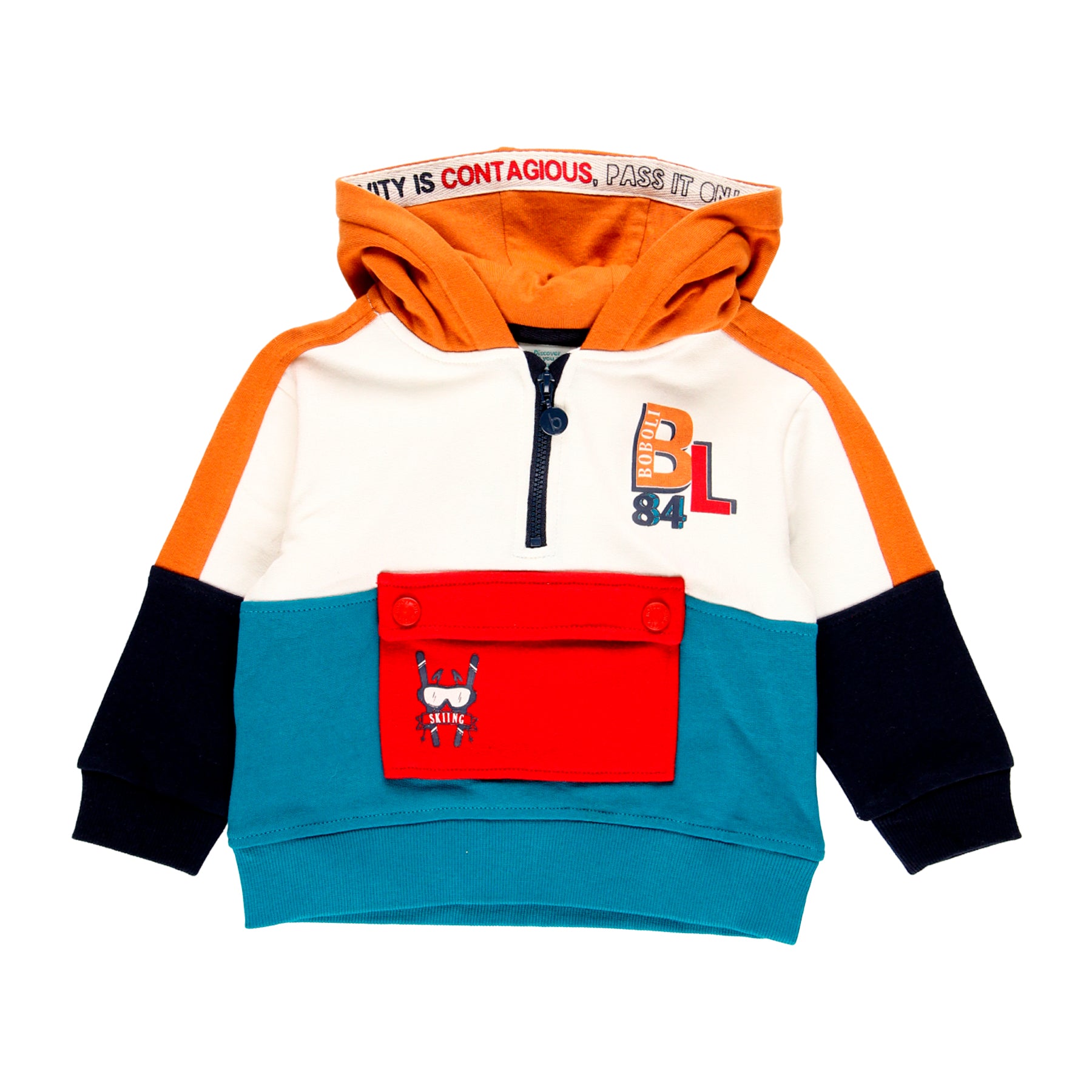 Hoodie Boboli Turquesa Naranja BabyStation