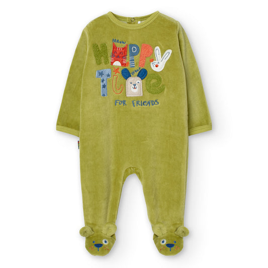 Pijama Terciopelo Boboli Arcoirirs y Figuras Kiwi