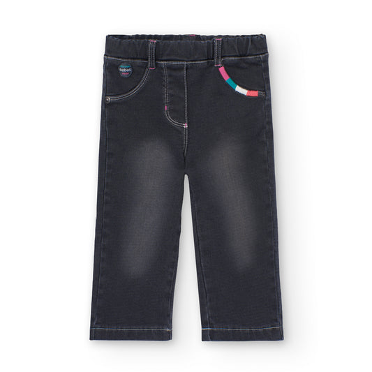 Pantalon Denim Boboli Jardin de Flores Negro