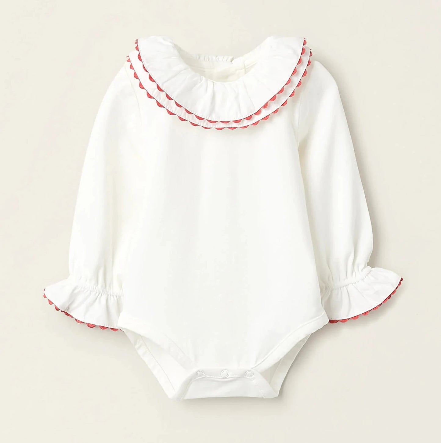 Body ML con cuello Zippy Blanco Rojo