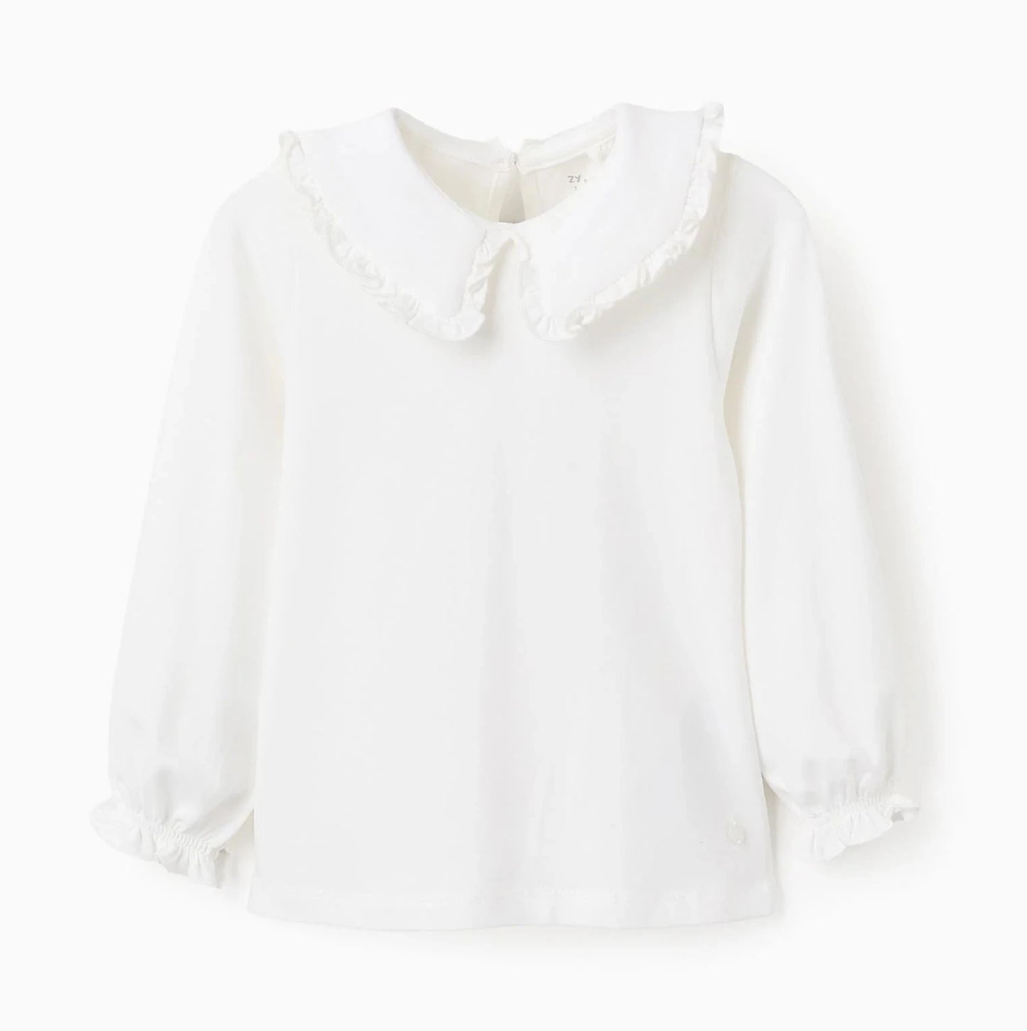 Blusa ML con cuello Zippy Blanca