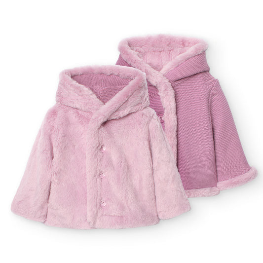 Sweater Reversible Boboli Dulce Invierno Rosa