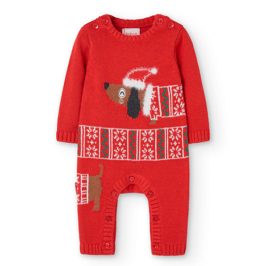 Jumper Tejido Boboli Navidad Perrito Rojo