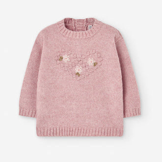 Sweater Losan Flores Corazon Rosa