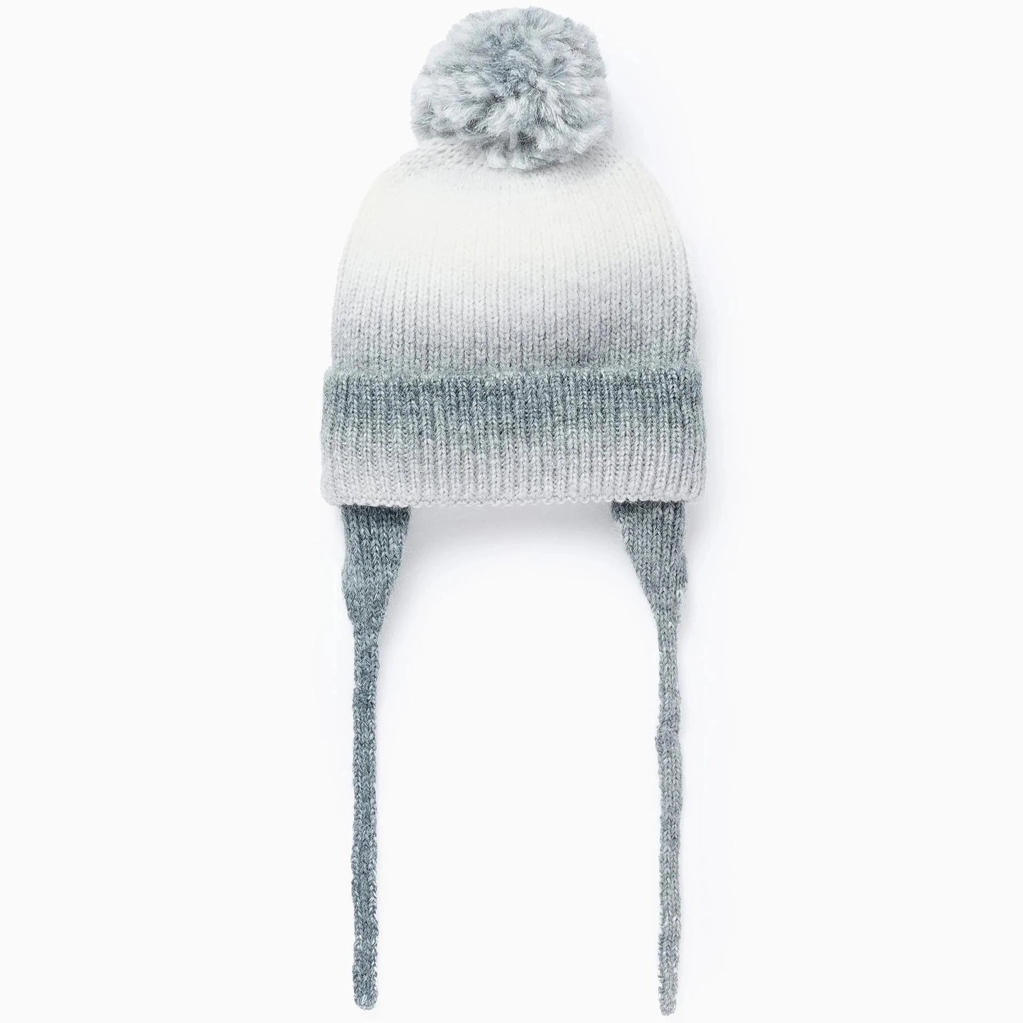 Gorrito Tejido Zippy Pompon Blanco Gris