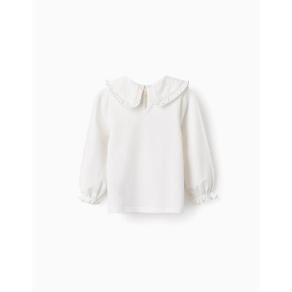 Blusa ML con cuello Zippy Blanca